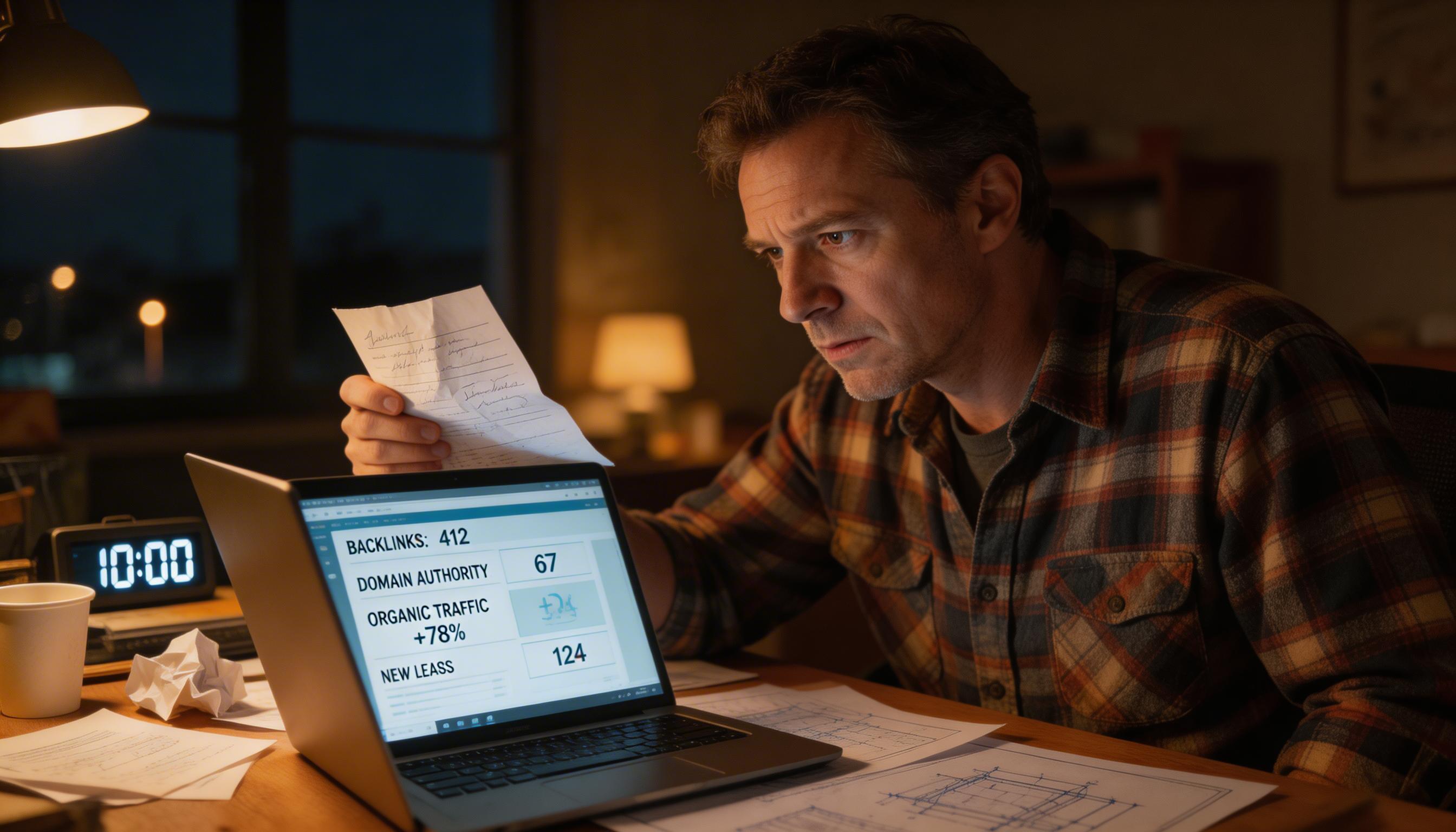 SCENE: A tired contractor at a cluttered desk at 10pm staring at an agency report he cannot understand